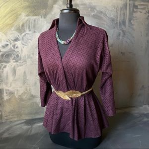 NWOT - Bryon Lars Purple Peplum Faux Suede Jacket